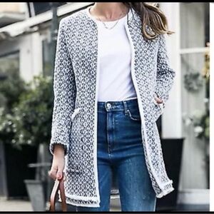 Carolina Belle Navy and White Textured Blazer